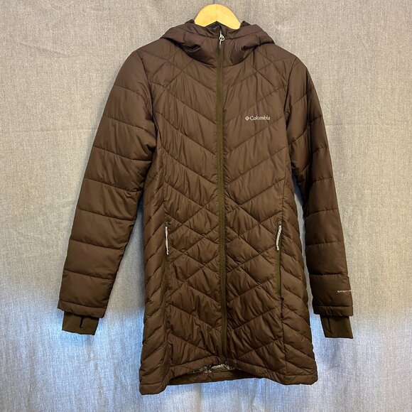 Columbia Sportswear Heavenly Long Hooded Jacket Women's size Medium Army Green - Picture 1 of 7